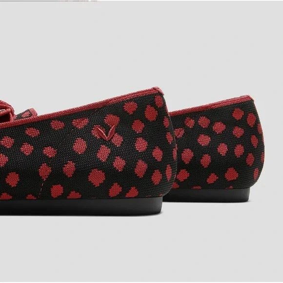 Vivaia Pointed Toe Loafers Michelle 2.0 Ruby Red Women Size 5 Polka Dot Preppy - Picture 6 of 8